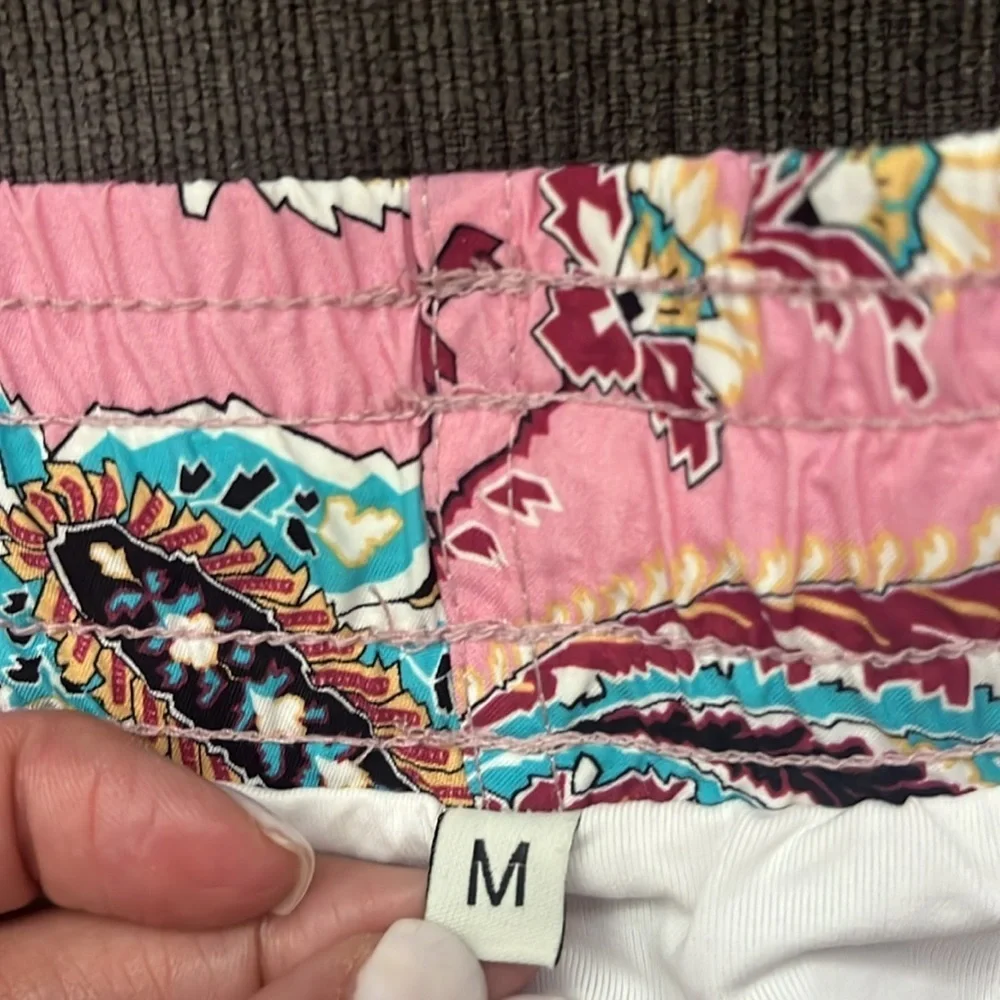 ETRO Pink paisley men’s swim trunks with pouch size M